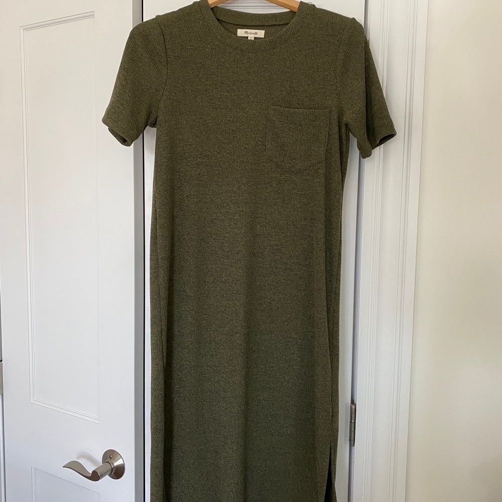 Madewell Ribbed Pocket Tee Midi Dress